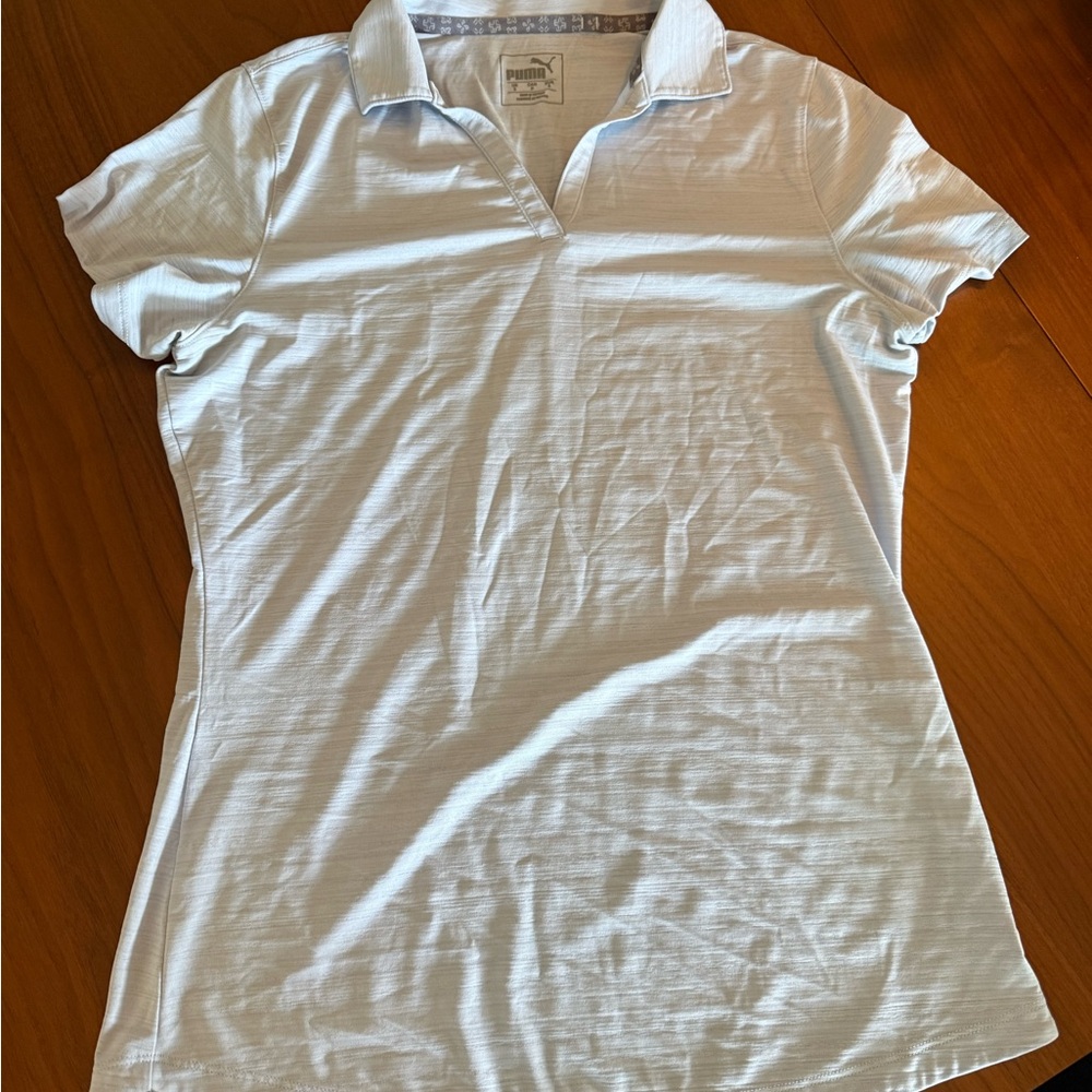 Puma Women's Sky Blue Short Sleeve Polo